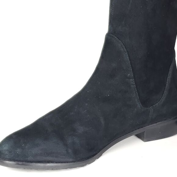 Stuart Weitzman Women's Lilene US 9 Black Suede Stretch Pull On Knee High Boots - Picture 13 of 16